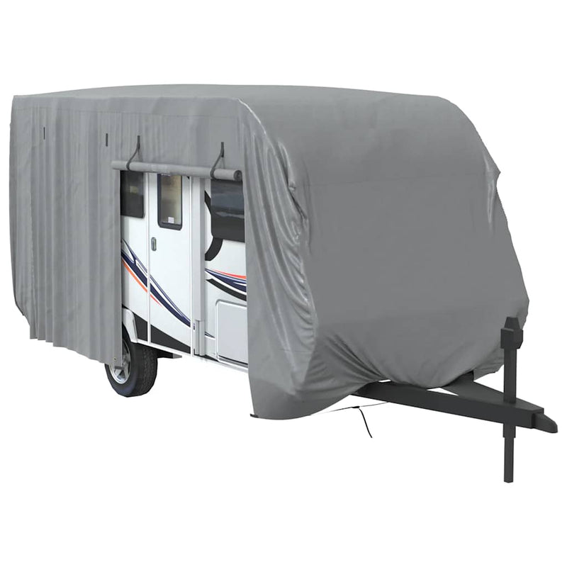 Afbeelding laden in galerijviewer, Vidaxl caravanhoes 670x250x220 cm vliesvlies grijs
