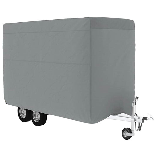 Vidaxl paardentrailerhoes 376x168x240 cm vliesvlies grijs