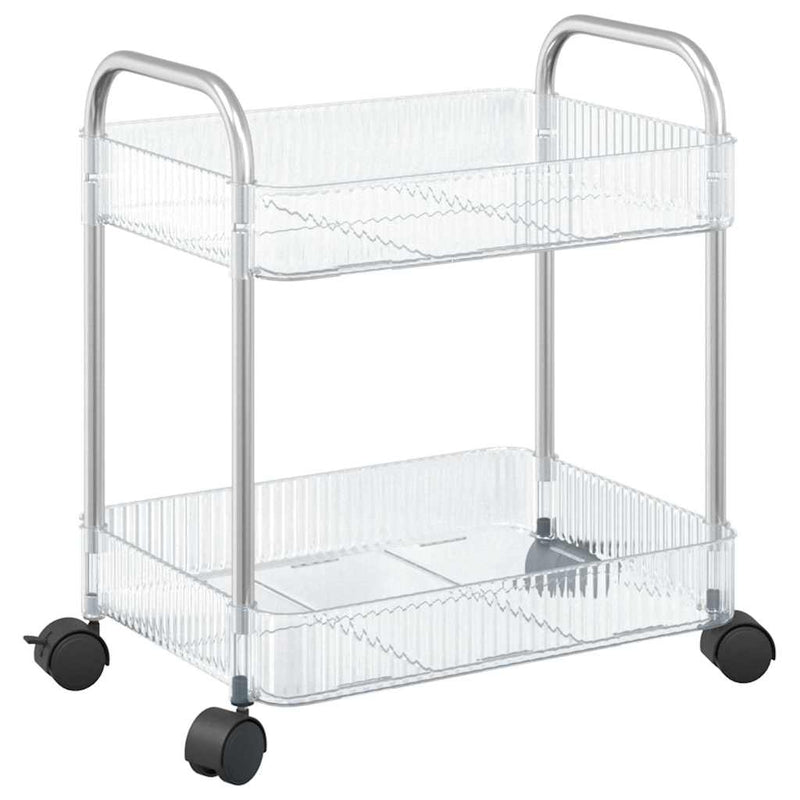 Afbeelding laden in galerijviewer, Vidaxl opbergtrolley 2-laags 37x28x43,5 cm acryl transparant
