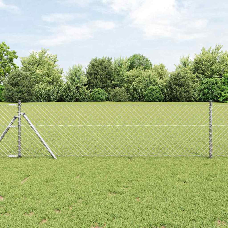 Afbeelding laden in galerijviewer, Vidaxl afrasteringspaal zilver 10 x 0,4 m (40 x 40 mm gaas) staal
