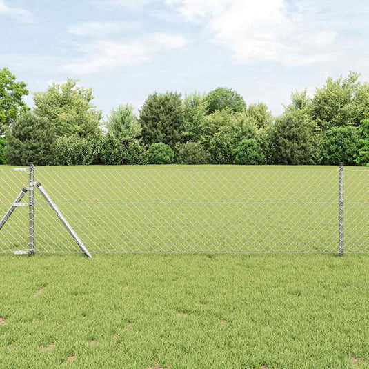 Vidaxl afrasteringspaal zilver 10 x 0,4 m (40 x 40 mm gaas) staal