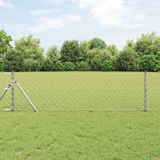Vidaxl afrasteringspaal zilver 10 x 0,8 m (60 x 60 mm gaas) staal