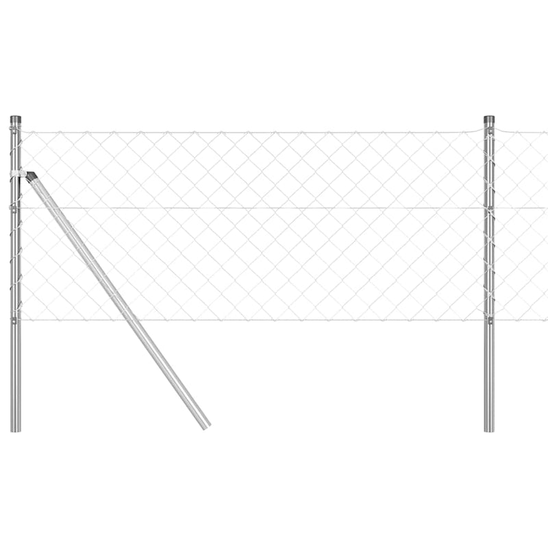 Afbeelding laden in galerijviewer, Vidaxl afrasteringspaal zilver 10 x 0,8 m (60 x 60 mm gaas) staal
