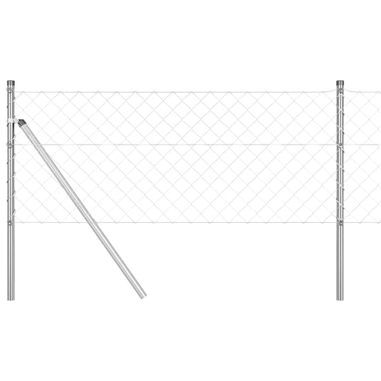 Vidaxl afrasteringspaal zilver 10 x 0,8 m (60 x 60 mm gaas) staal