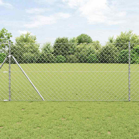 Vidaxl afrasteringspaal zilver 10 x 1 m (60 x 60 mm gaas) staal