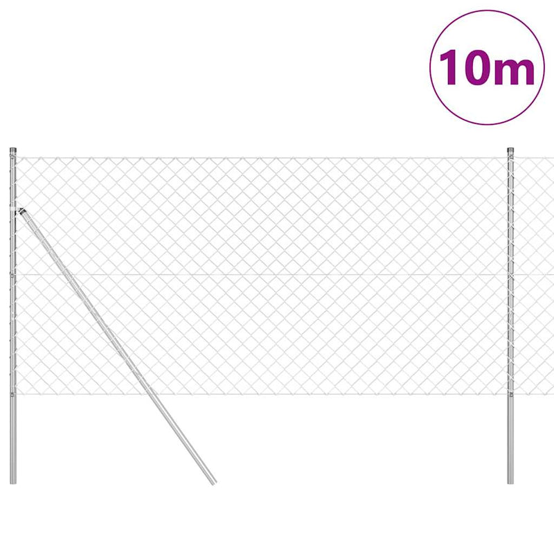 Afbeelding laden in galerijviewer, Vidaxl afrasteringspaal zilver 10 x 1 m (60 x 60 mm gaas) staal
