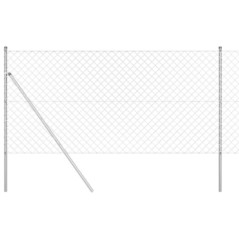 Afbeelding laden in galerijviewer, Vidaxl afrasteringspaal zilver 10 x 1,4 m (60 x 60 mm gaas) staal
