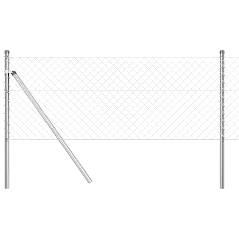 Afbeelding laden in galerijviewer, Vidaxl afrasteringspaal zilver 25 x 0,4 m (40 x 40 mm gaas) staal
