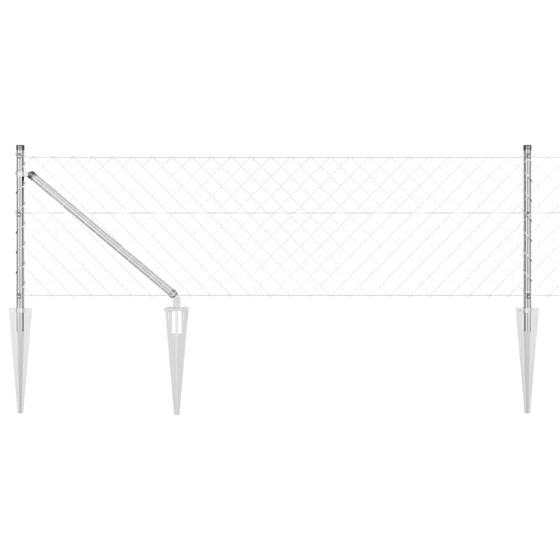 Afbeelding laden in galerijviewer, Vidaxl afrasteringspaal zilver 10 x 0,4 m (60 x 60 mm gaas) staal
