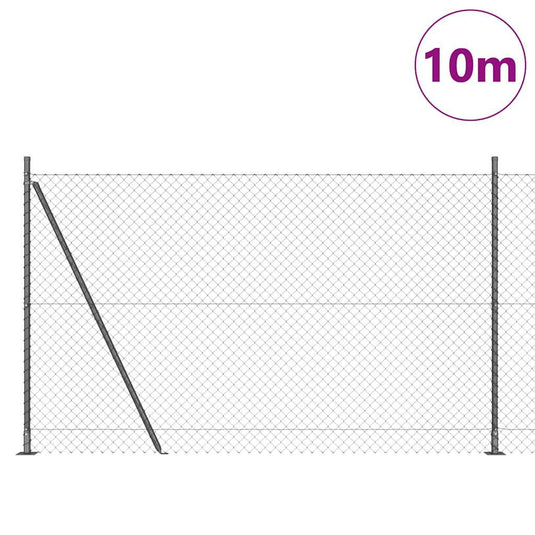 Vidaxl afrasteringspaal grijs 10 x 1,4 m (40 x 40 mm gaas)