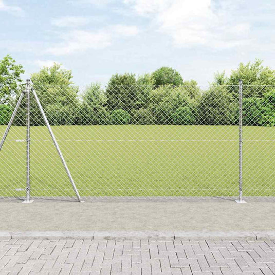 Vidaxl afrasteringspaal zilver 10 x 1,2 m (40 x 40 mm gaas) staal