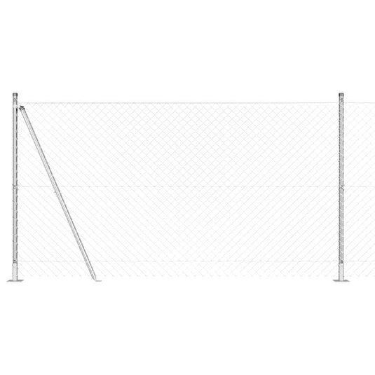 Vidaxl afrasteringspaal zilver 10 x 1,2 m (40 x 40 mm gaas) staal