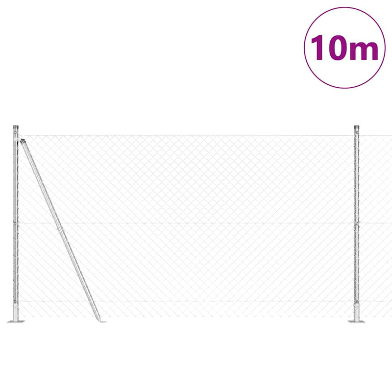 Afbeelding laden in galerijviewer, Vidaxl afrasteringspaal zilver 10 x 1,2 m (40 x 40 mm gaas) staal
