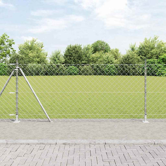 Vidaxl afrasteringspaal zilver 10 x 0,8 m (60 x 60 mm gaas) staal