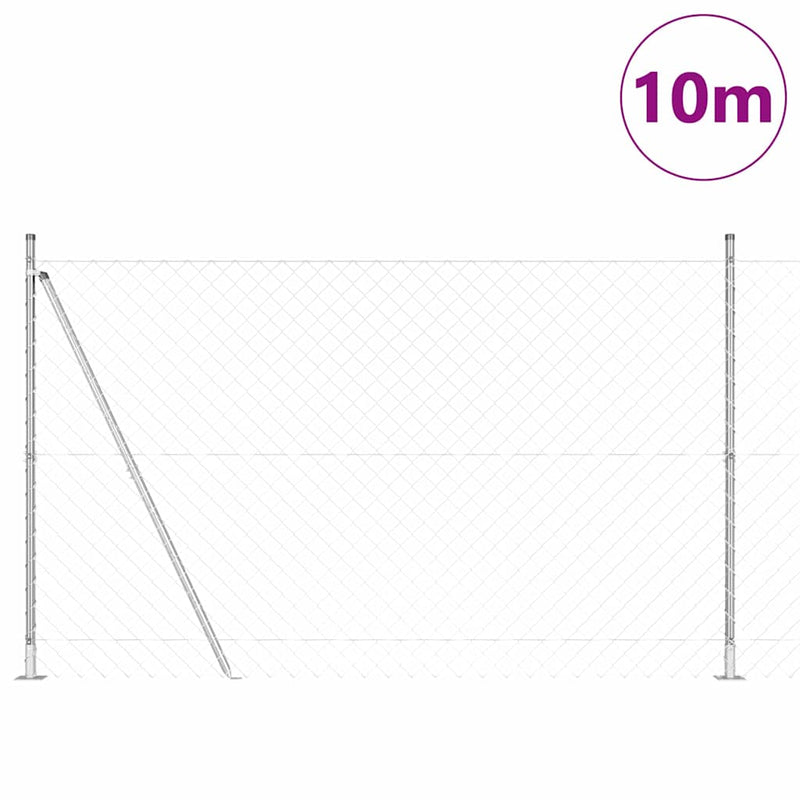 Afbeelding laden in galerijviewer, Vidaxl afrasteringspaal zilver 10 x 1,4 m (60 x 60 mm gaas) staal
