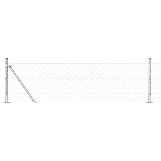 Vidaxl afrasteringspaal zilver 25 x 0,4 m (60 x 60 mm gaas) staal