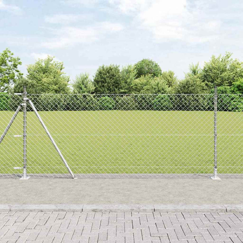 Afbeelding laden in galerijviewer, Vidaxl afrasteringspaal zilver 25 x 0,8 m (60 x 60 mm gaas) staal
