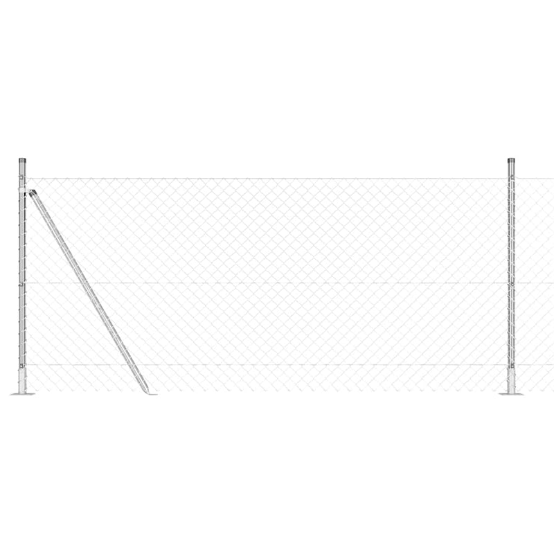 Afbeelding laden in galerijviewer, Vidaxl afrasteringspaal zilver 25 x 0,8 m (60 x 60 mm gaas) staal
