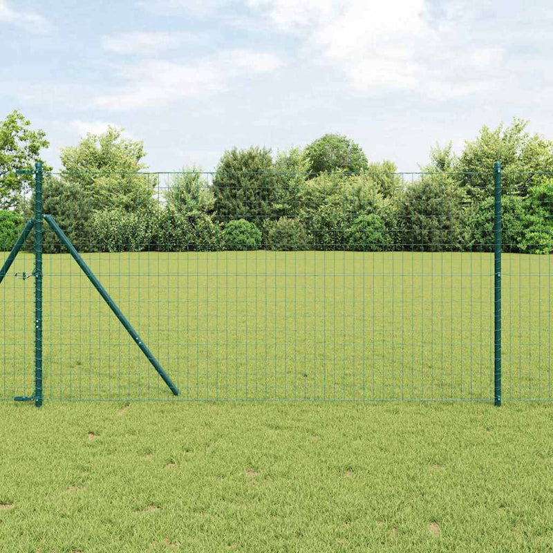 Afbeelding laden in galerijviewer, Vidaxl hek met paal groen 1 x 10 m staal en pvc
