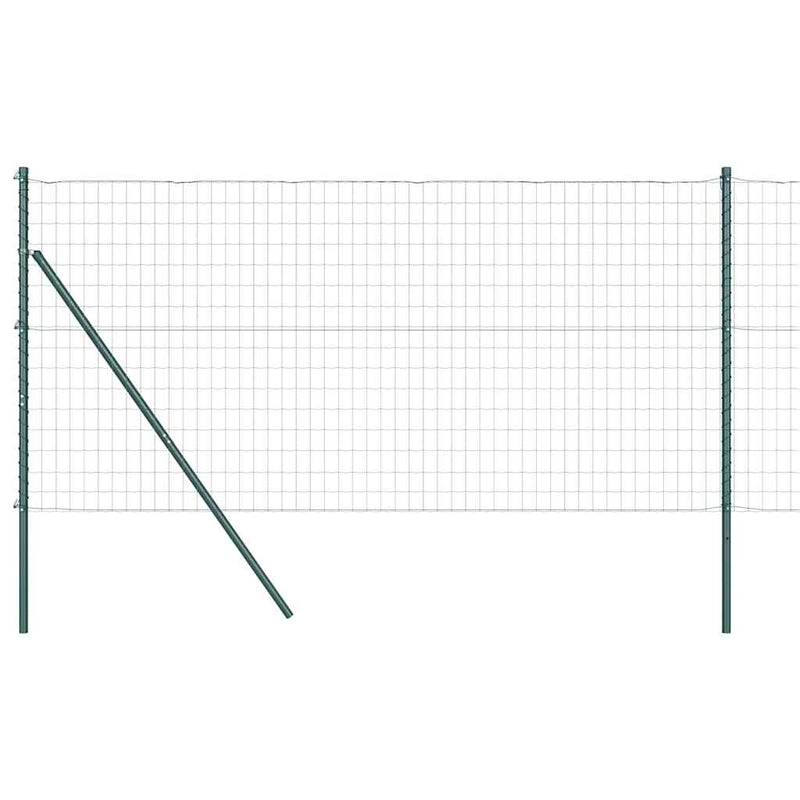 Afbeelding laden in galerijviewer, Vidaxl hek met paal groen 1 x 10 m staal en pvc
