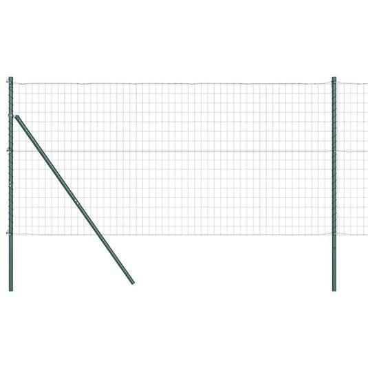 Vidaxl hek met paal groen 1 x 10 m staal en pvc