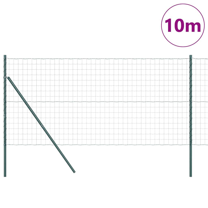 Afbeelding laden in galerijviewer, Vidaxl euro-hek met grondbevestiging 10 x 1,2 m pvc-coated staal groen
