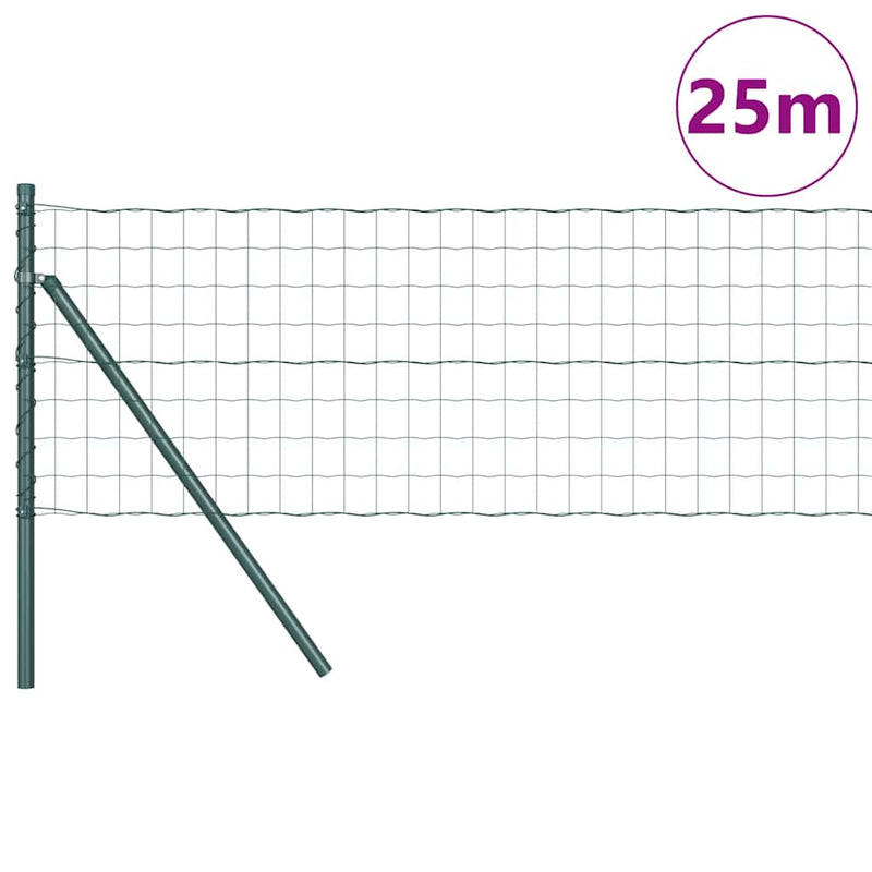 Afbeelding laden in galerijviewer, Vidaxl euro-hek met grondbevestiging 25 x 0,8 m pvc-coated staal groen

