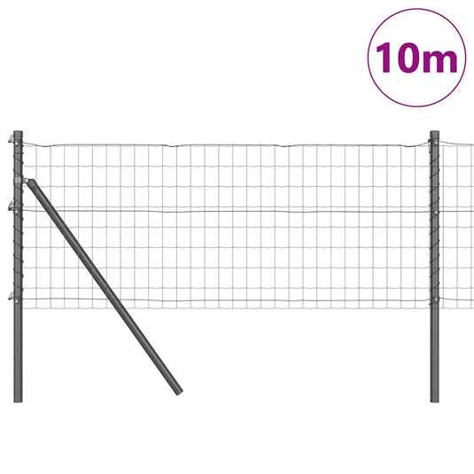 Vidaxl hek met paal grijs 0,4 x 10 m staal en pvc