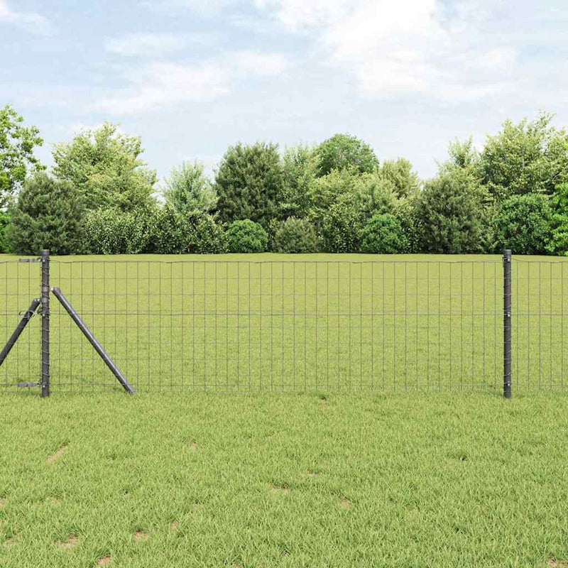 Afbeelding laden in galerijviewer, Vidaxl hek met paal grijs 0,8 x 10 m staal en pvc
