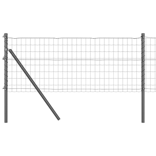 Vidaxl hek met paal grijs 0,8 x 10 m staal en pvc
