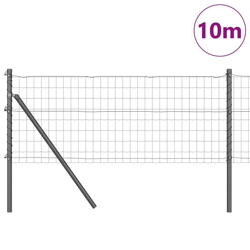 Afbeelding laden in galerijviewer, Vidaxl hek met paal grijs 0,8 x 10 m staal en pvc
