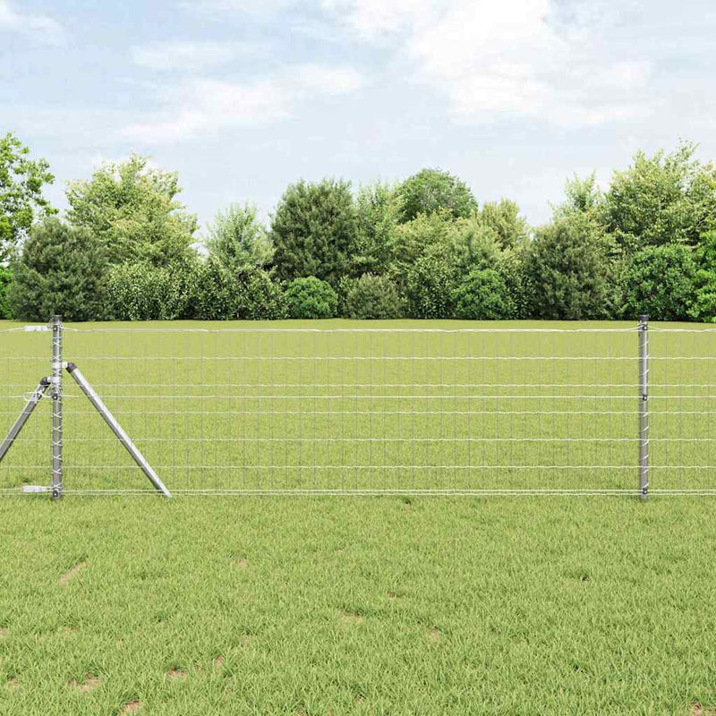Afbeelding laden in galerijviewer, Vidaxl hek met paal zilver 0,4 x 25 m staal en pvc
