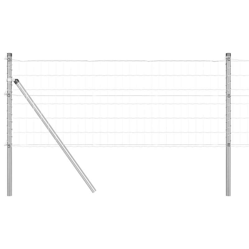 Afbeelding laden in galerijviewer, Vidaxl hek met paal zilver 0,4 x 25 m staal en pvc
