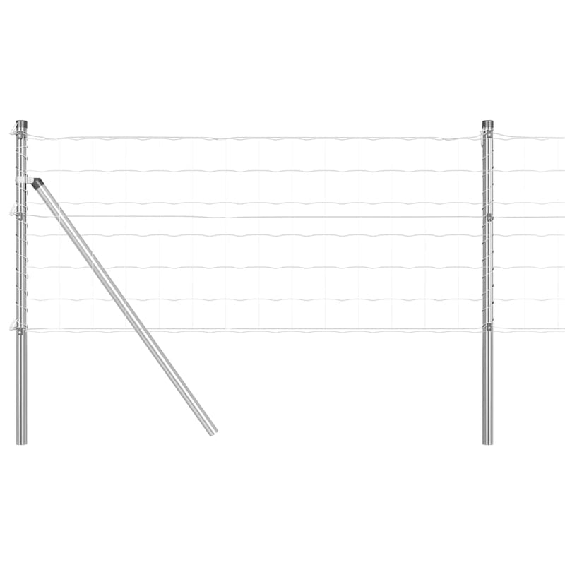 Afbeelding laden in galerijviewer, Vidaxl hek met paal zilver 0,4 x 25 m staal en pvc
