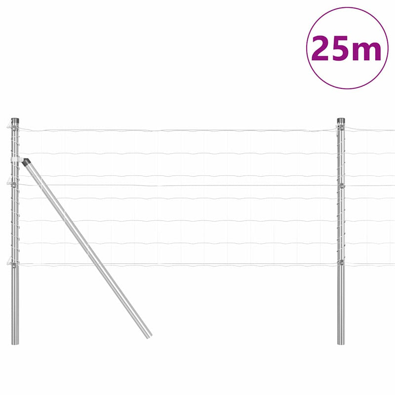 Afbeelding laden in galerijviewer, Vidaxl hek met paal zilver 0,4 x 25 m staal en pvc
