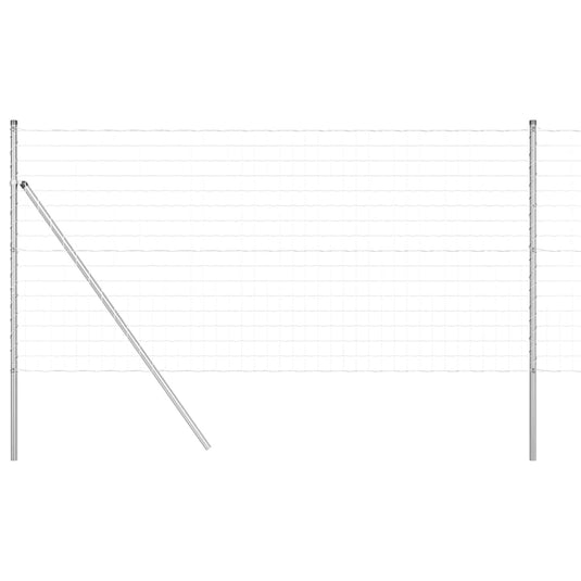 Vidaxl hek met paal zilver 1,2 x 10 m staal en pvc