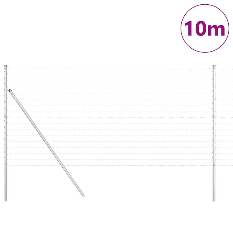 Afbeelding laden in galerijviewer, Vidaxl hek met paal zilver 1,2 x 10 m staal en pvc
