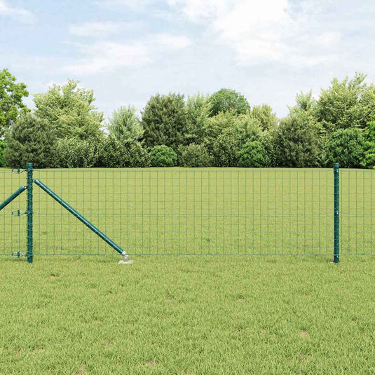 Vidaxl hek met paal groen 0,8 x 10 m staal en pvc