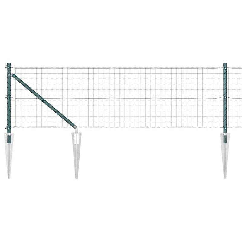 Afbeelding laden in galerijviewer, Vidaxl hek met paal groen 0,8 x 10 m staal en pvc
