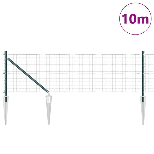 Vidaxl hek met paal groen 0,8 x 10 m staal en pvc