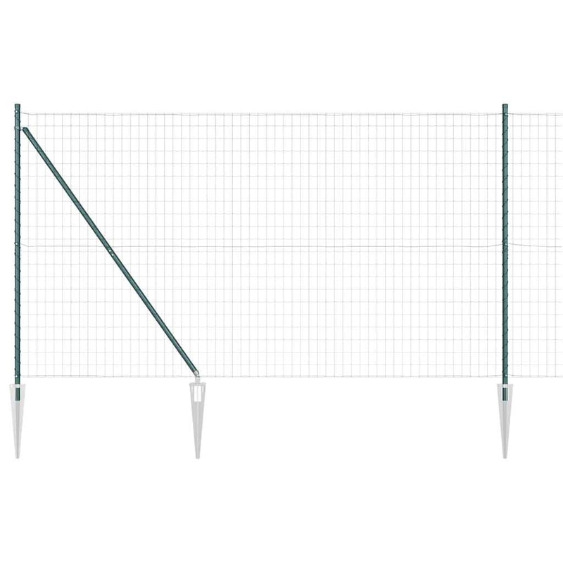 Afbeelding laden in galerijviewer, Vidaxl hek met paal groen 1,5 x 10 m staal en pvc
