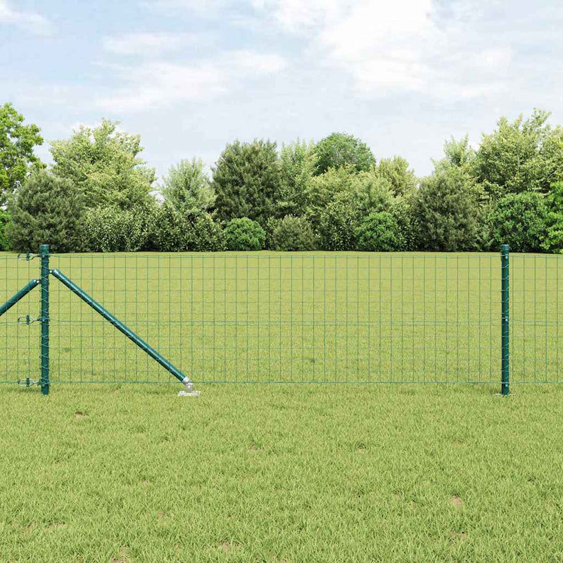 Afbeelding laden in galerijviewer, Vidaxl hek met paal groen 0,4 x 25 m staal en pvc
