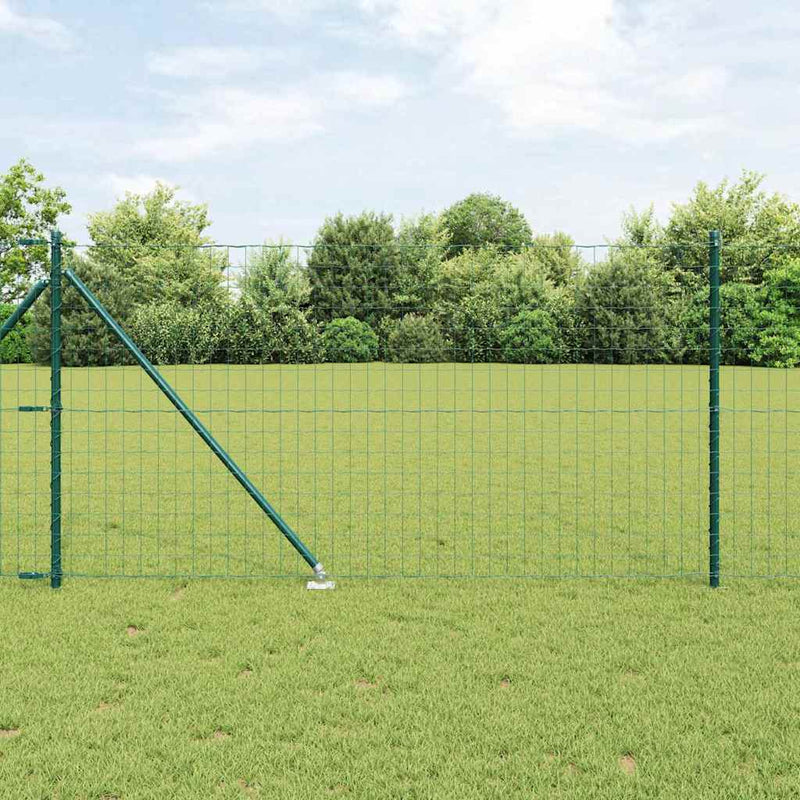 Afbeelding laden in galerijviewer, Vidaxl euro-hek met grondpennen 10 x 1,0 m pvc-coated staal groen mesh
