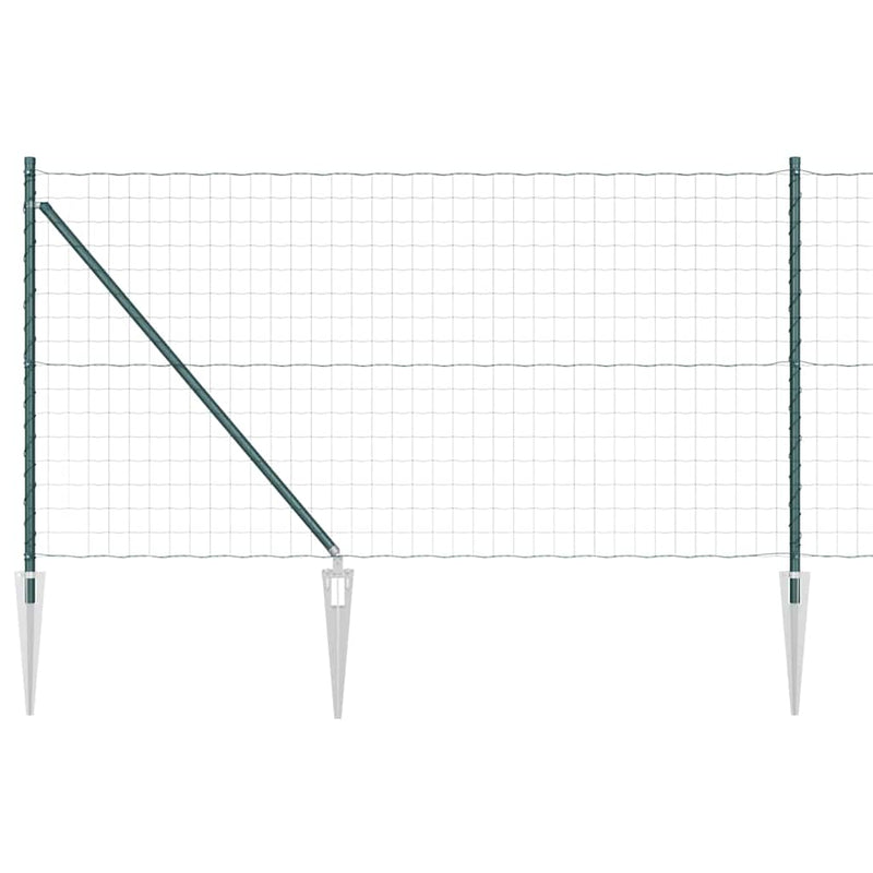 Afbeelding laden in galerijviewer, Vidaxl euro-hek met grondpennen 10 x 1,0 m pvc-coated staal groen mesh
