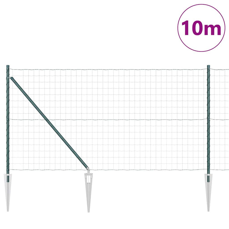 Afbeelding laden in galerijviewer, Vidaxl euro-hek met grondpennen 10 x 1,0 m pvc-coated staal groen mesh
