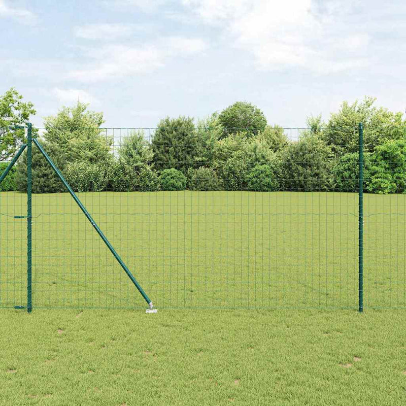 Afbeelding laden in galerijviewer, Vidaxl euro-hek met grondpennen 10 x 1,5 m pvc-coated staal groen mesh
