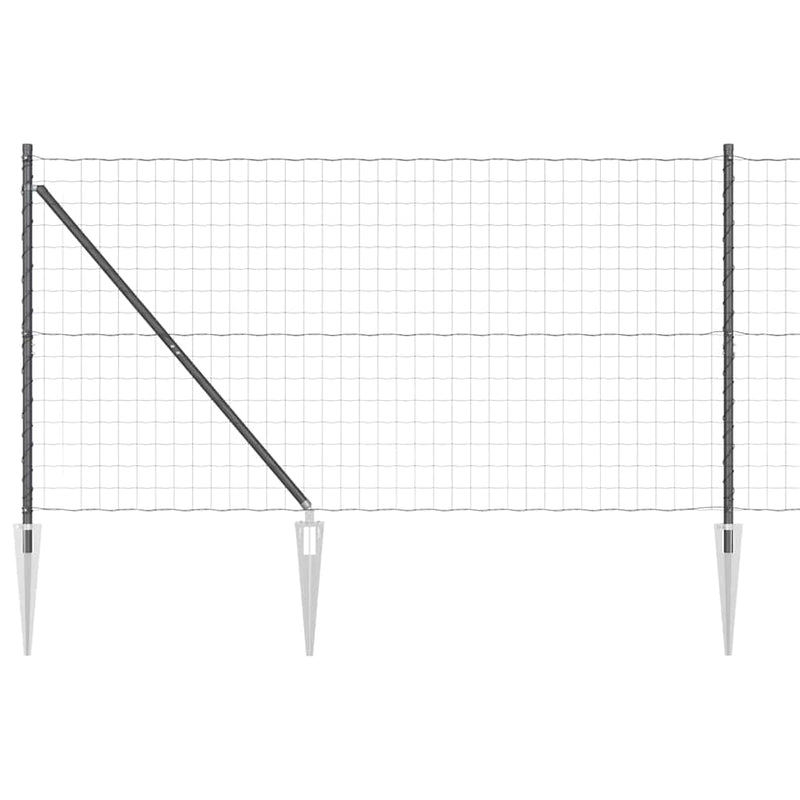 Afbeelding laden in galerijviewer, Vidaxl euro-hek met grondpennen 10 x 1,2 m pvc-coated staal grijs mesh
