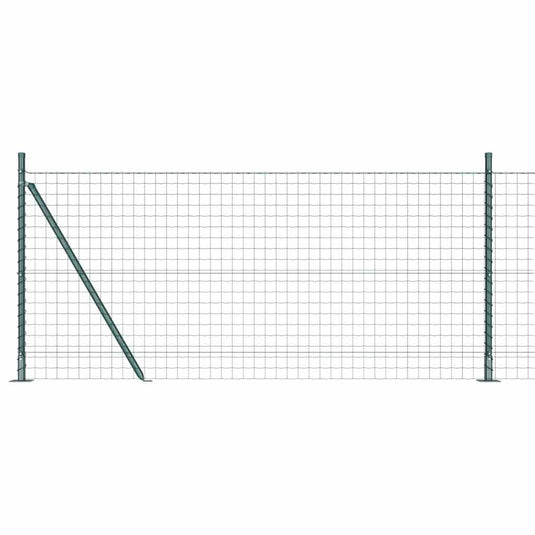 Vidaxl hek met paal groen 0,8 x 10 m staal en pvc
