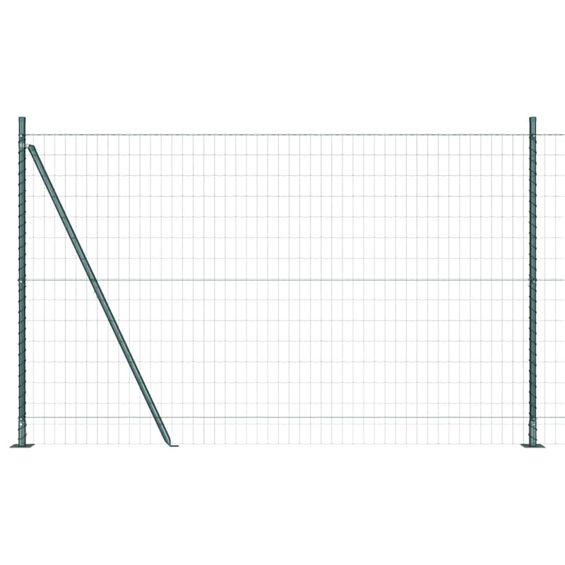 Afbeelding laden in galerijviewer, Vidaxl hek met paal groen 1,5 x 10 m staal en pvc
