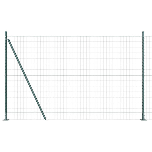 Vidaxl hek met paal groen 1,5 x 10 m staal en pvc